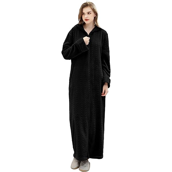ジャケット・アウター nonnative MASTER FULL ZIP GOWN 2 Hellomamma Long Hooded Zipper Bathrobe for Womens Flannel